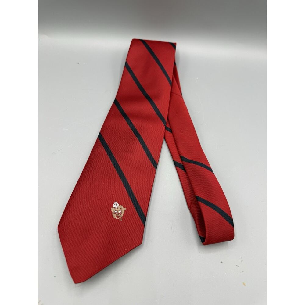 Vintage Porky Pig Neck Tie Benchmark Red Stripe Looney Tunes Made USA